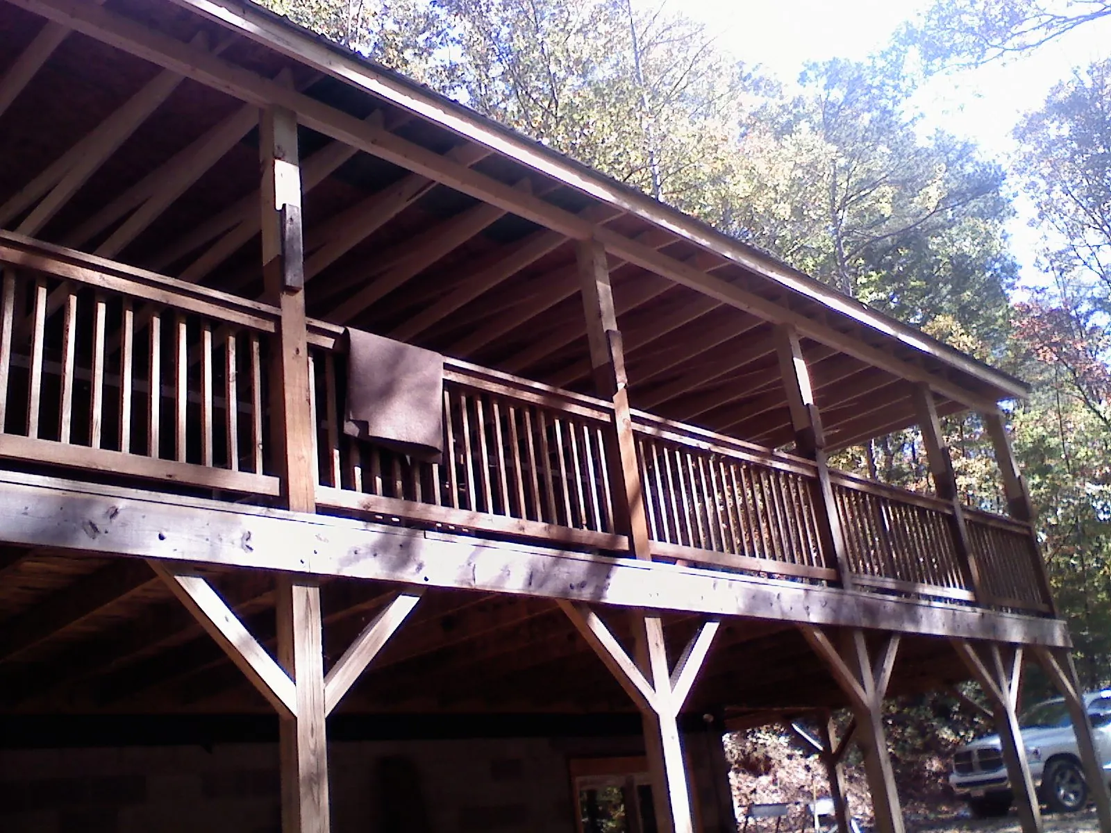 Timber framing under a new elevated porch and deck — Roof Leak Repair in Hackensack by Roofing Brothers